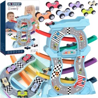 Tor samochodowy ze zjeżdżalnią i garażem