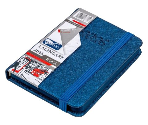 Kalendarz 2026 A7 tyg Rock granatowy