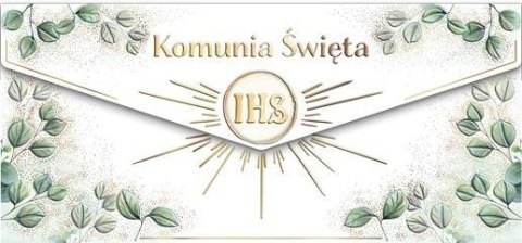 Koperta Komunia. Kielich z eukaliptusem