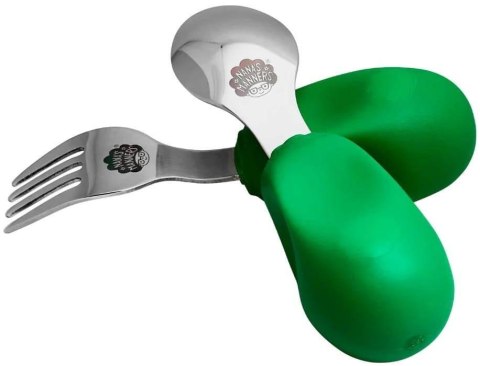 Zestaw sztućców widelec i łyżka zielony