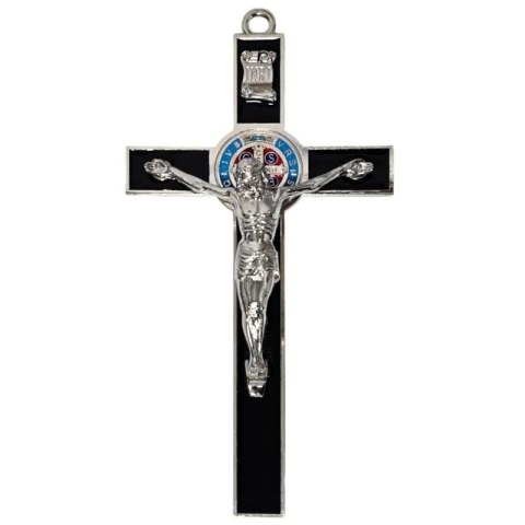 Krzyż czarny metalowy Benedykta 30cm