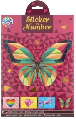 Naklejanie po numerach A4 Motyl