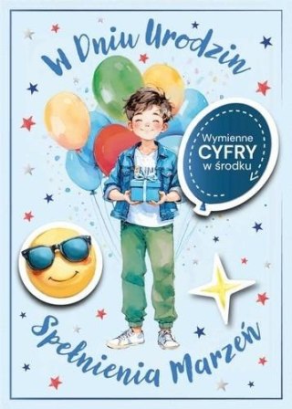 Karnet Urodziny wymienne cyfry