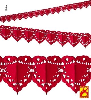 Girlanda z czerwonymi sercami 4m