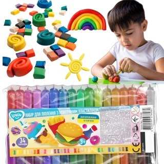 Zestaw lekkiej ciastoliny piankolina 34 kolory