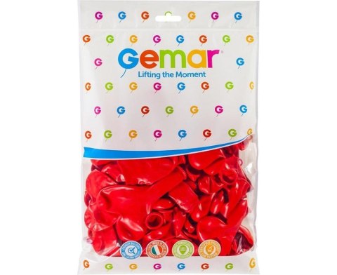 Balony pastelowe Serce bez nadruku czerwone 50szt