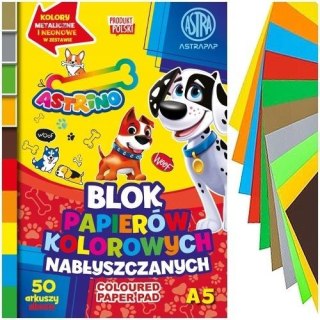 Blok papierów kolorowych nabłyszczanych A5/50K