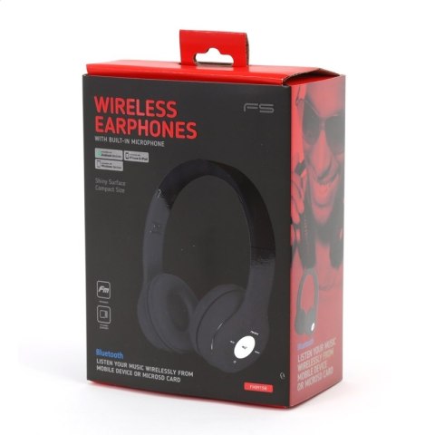 FREESTYLE SŁUCHAWKI NAUSZNE BLUETOOTH Z MIKROFONEM WIRELESS HEADPHONES BLUETOOTH WITH MICROPHONE BLACK [43048] TE