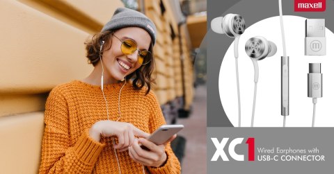 MAXELL USB-C EARPHONES XC1 WHITE 348532