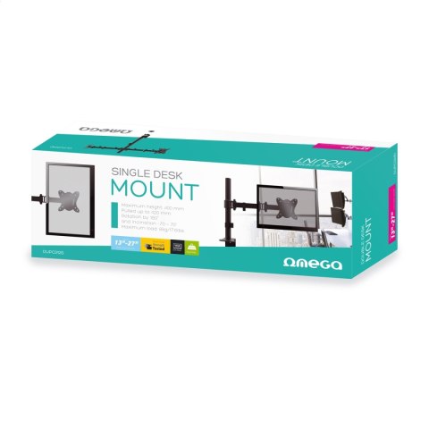 OMEGA MONITOR DESK MOUNT UCHWYT MONITOROWY DOUBLE MAX VESA 100x100 13"-27" 180 DEGREE ROTATE TILT [45064]