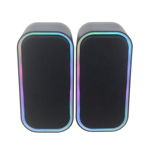 OMEGA SPEAKERS GŁOŚNIKI 2.0 6W RMS USB 3.5 mm Audio RGB BLUETOOTH Black Tower [46147]