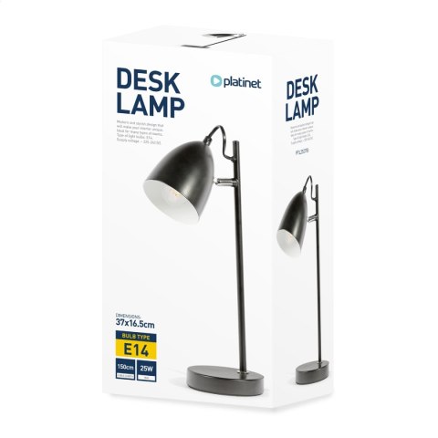 PLATINET TABLE LAMP LAMPA STOŁOWA 25W E14 METAL H37 1,5M CABLE BLACK 44891