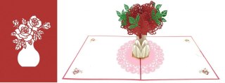 Karnet 12x18 cm + koperta POP-UP Róże