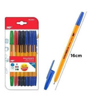 Długopis 1.0mm 21szt MIX