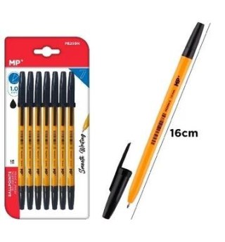 Długopis 1mm czarny 7szt