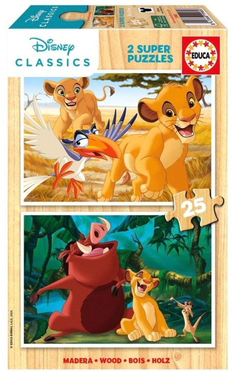 Puzzle 2 x 25 Król Lew (drewniane)