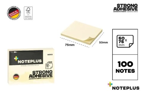 Karteczki samoprzylepne 75x50mm 100K żółte