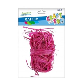 Sznurek rafia różowy 50g