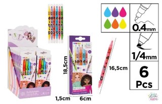 Zakreślacz BDGirls dwustronny 0.4mm 6 kolorów