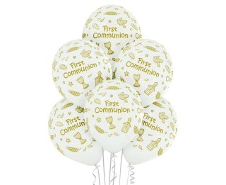 Balony Firs Communion Komunia 30cm 6szt