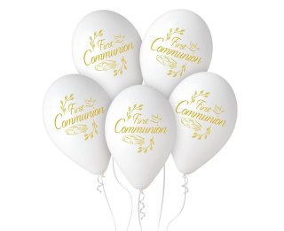 Balony pastel premium hel Komunia 32cm 5szt