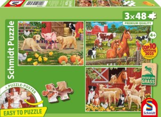 Puzzle 3x48 Zwierzęta na farmie