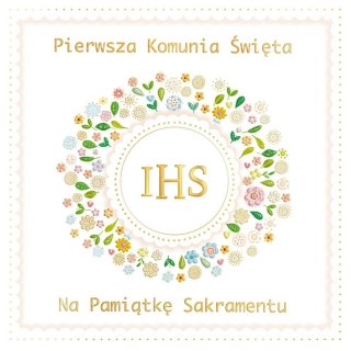 Karnet A5 Komunia Wianek z koronką