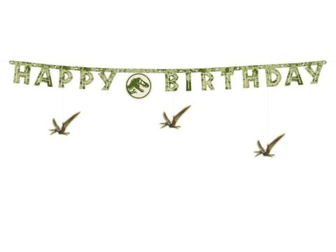 Baner Happy Birthday Jurassic World 45x165cm