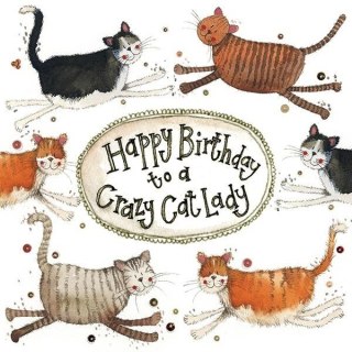Karnet Urodziny Crazy Cat Lady Kociara