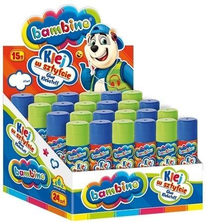 Klej w sztyfcie15g (24szt) BAMBINO