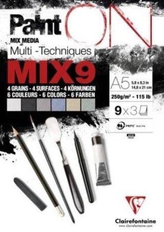 Blok A5 papierów mix9 250g 27ark