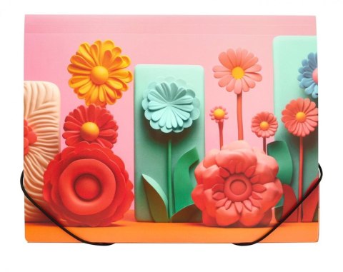 Teczka A4 PP na gumkę z nadrukiem Modern Flowers