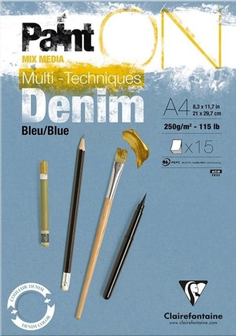 Blok A4 dżinsowy 250g 15ark