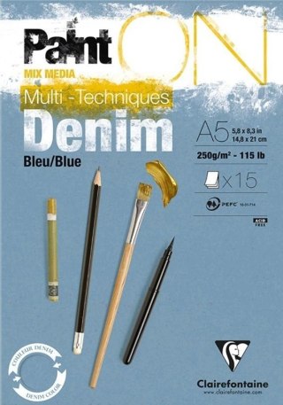 Blok A5 dżinsowy 250g 15ark