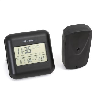 FIESTA DIGITAL WEATHER STATION LCD INDOOR OUTDOOR WIRELLESS STACJA POGODY Z WYŚWIETLACZEM LCD I CZUJNIKAMI BEZPRZEWODOWYMI BLACK