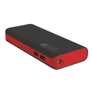 PLATINET POWER BANK 8000 mAh + MICRO USB CABLE + TORCH BLACK RED [42418]