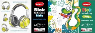 Blok techniczny biały A3/10K mix