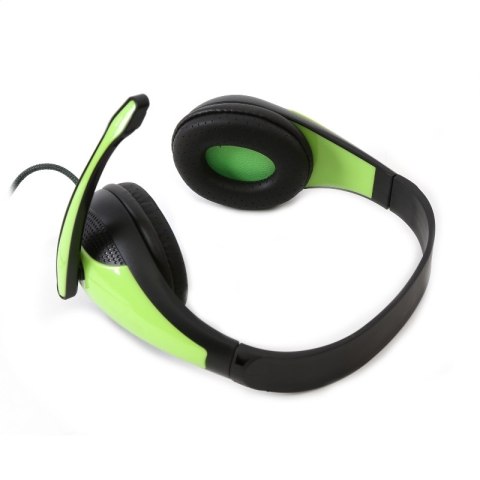 FREESTYLE HI-FI STEREO SŁUCHAWKI NAUSZNE MIC ADAPTER HEADPHONES GREEN [42677]