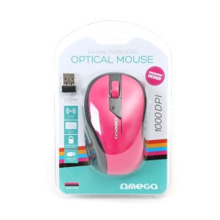 OMEGA MYSZ BEZPRZEWODOWA MOUSE WIRELESS PINK BLACK [42207] TE