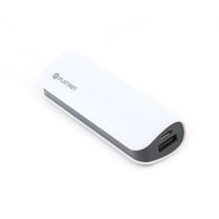 PLATINET POWER BANK 2600 mAh LEATHER WHITE [43407] TE