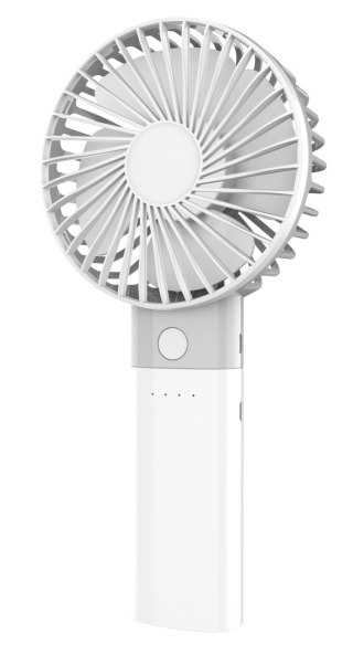 PLATINET RECHARGEABLE DESK FAN WENTYLATOR POWER BANK 4000 mAh WHITE/GREY [45237]