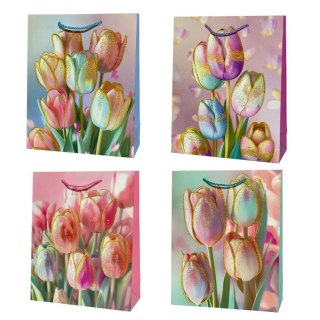 Torebka prezentowa uniwersalna L Tulipany mix