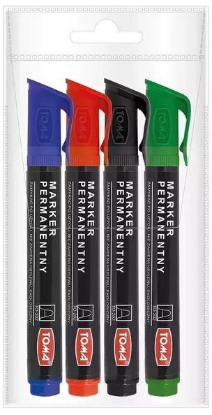Marker permanentny 4 kolory TOMA