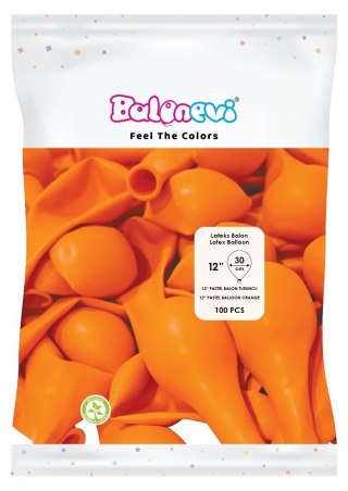 Balony lateksowe Pastel pomarańcz 30cm 100szt