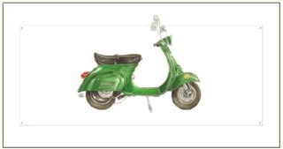 Karnet 12x18cm + koperta Skuter Vespa zielony