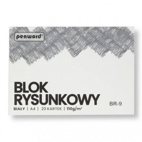 Blok rysunkowy A4 biały 110g 20 kartek