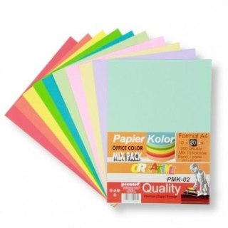 Papier kolorowy A4 pastel i standard 10x20 arkuszy