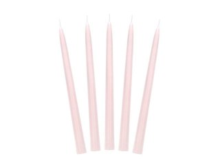 Świeca stożkowa matowa brudny róż 24cm 10szt