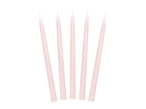 Świeca stożkowa matowa brudny róż 24cm 10szt