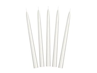 Świeca stożkowa perłowa 24cm 10szt